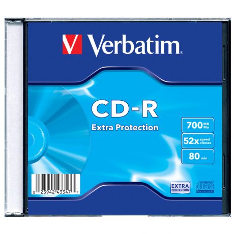 Оптический диск CDR диск Verbatim DL 700Mb 52x Slimcase