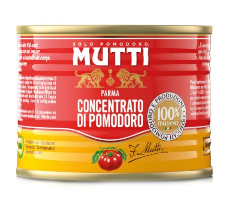 Томатная паста Mutti с массовой долей сухих веществ 22%, ж/б 0.21кг
