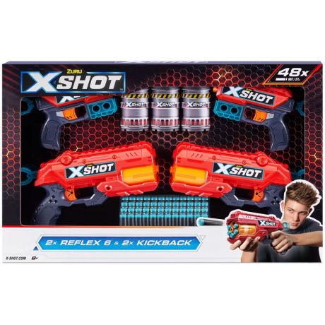 Игровой набор для стрельбы ZURU X-Shot «Комбо (2 – Ексель – Рефлекс, 2 – Ексель - Кикбек»