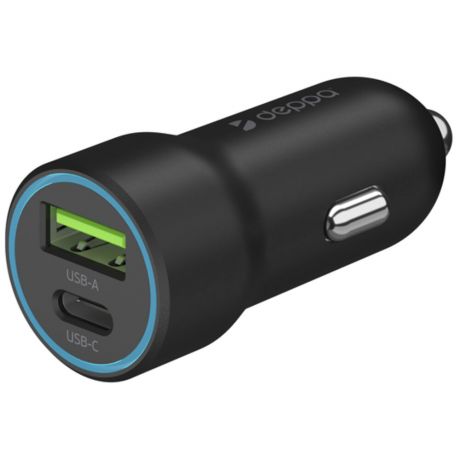 Автомобильное зарядное устройство Deppa 20W USB A + USB Type-C QC 3.0, черное (11298)