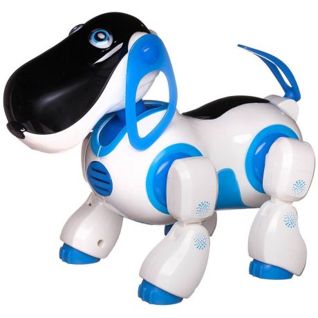 Junfa toys Робот "Умный питомец. Робо-собака обучающая", бело-голубая, со световыми и звуковыми эффектами ZY1243480