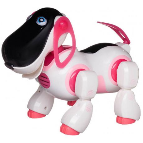 Junfa toys Робот "Умный питомец. Робо-собака обучающая", бело-розовая, со световыми и звуковыми эффектами ZY1243480