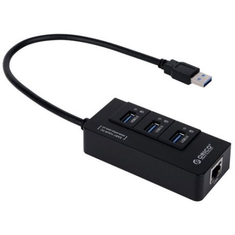 Адаптер USB3.0 - RJ45 (1Gbps) Orico (HR01-U3) + 3port Hub