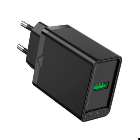 Сетевое зарядное устройство Vention FABB0-EU USB2.0 QC 3.0 Черный