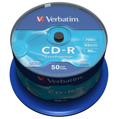 Оптический диск CDR диск Verbatim DL 700Mb 52x CakeBox 50шт. (43351)