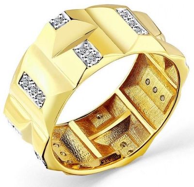 Кольцо с 24 бриллиантами из жёлтого золота