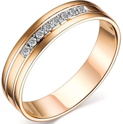 Кольцо с 8 бриллиантами из красного золота