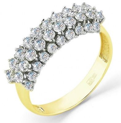 Кольцо с 40 бриллиантами из жёлтого золота