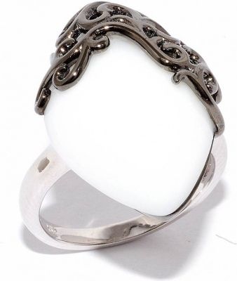 Кольцо с ониксом из серебра
