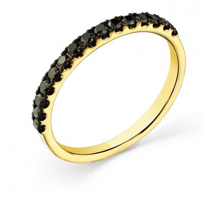 Кольцо с 15 бриллиантами из жёлтого золота