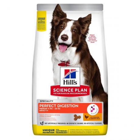 Корм HILLS 2.5кг Science Plan Perfect Digestion для взрослых собак средних пород с курицей и коричневым рисом