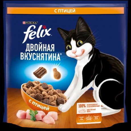 Корм для кошек Felix Двойная Вкуснятина с птицей 1.3кг