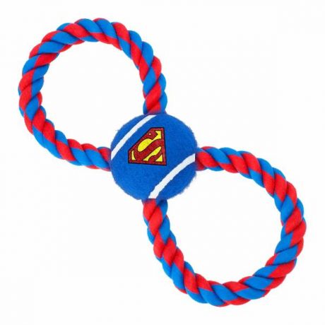Игрушка для собак Buckle-Down Мяч на веревке Супермен Синий