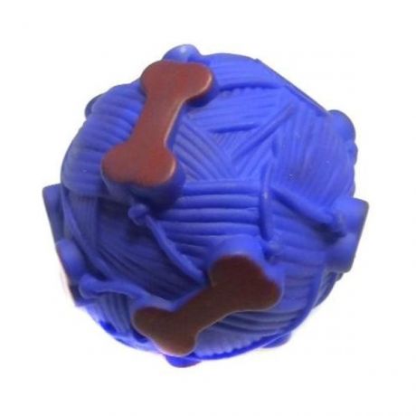 Игрушка для собак Seichi мячик звуковой с отверстием для лакомства синий 9 см