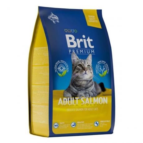 Корм для кошек Brit 400г Premium Cat Adult Salmon с лососем сухой