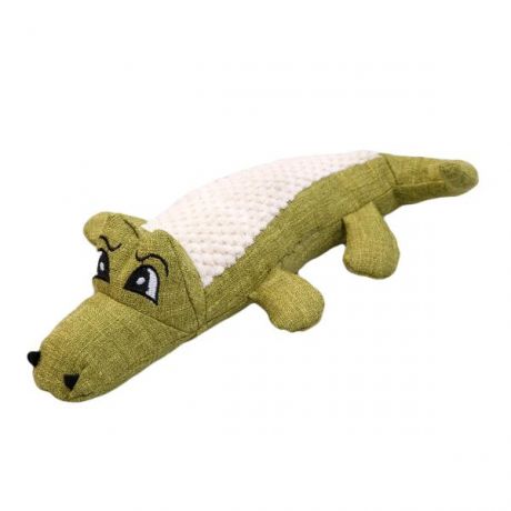 Игрушка с пищалкой Пижон текстильная Крокодил 30 см зелёный
