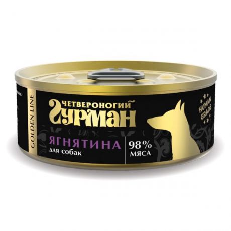 Корм для собак Четвероногий Гурман 100г Golden ягненок натуральный в желе
