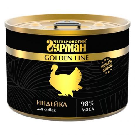 Корм для собак Четвероногий Гурман Golden line Индейка 525г