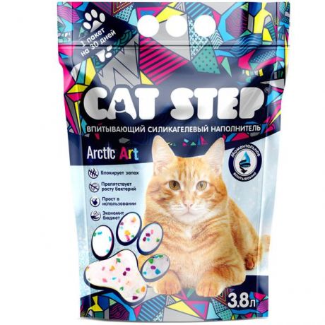Наполнитель Cat Step Arctic Art впитывающий силикагелевый 3.8л