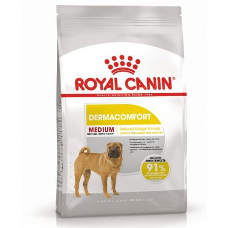 Корм для собак ROYAL CANIN Medium Dermacomfort средних пород склонных к кожным раздражениям и зуду 10кг