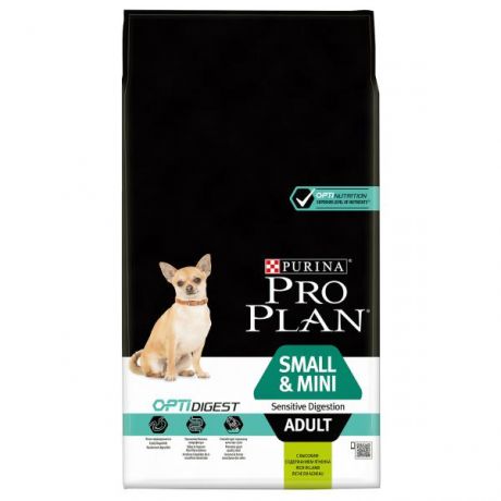 Корм для собак PRO PLAN мелких и миниатюрных пород с чувствительным пищеварением с комплексом Optidigest ягненок с рисом 7кг