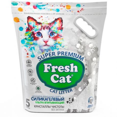 Наполнитель для кошек Fresh Cat силикагелевый Кристаллы чистоты 2кг