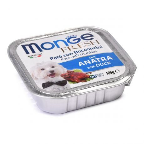 Корм для собак MONGE Dog Fresh утка консервированный 100г