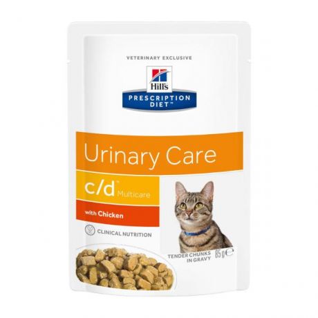 Корм для кошек HILLS 85г Prescription Diet c/d Multicare Urinary Care для МКБ с курицей пауч