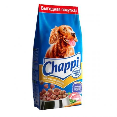 Корм для собак Chappi 15кг Мясное изобилие сухой