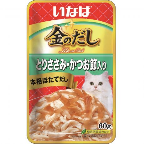 Inaba Inaba киннодаси паучи Куриное филе, кацуобуси в желе для кошек (60 г)
