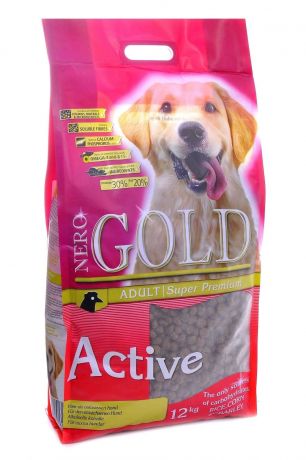 NERO GOLD super premium Корм NERO GOLD super premium для активных собак, с курицей и рисом (12 кг)
