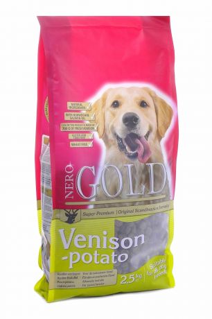 NERO GOLD super premium Корм NERO GOLD super premium для взрослых собак, c олениной и сладким картофелем (12 кг)