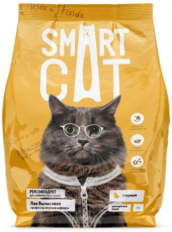 Smart Cat Корм Smart Cat для взрослых кошек, с курицей (5 кг)