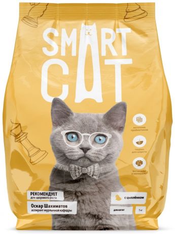 Smart Cat Корм Smart Cat для котят, с цыпленком (5 кг)