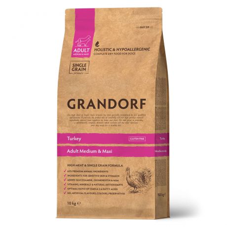 Grandorf Корм Grandorf индейка для взрослых собак средних и крупных пород (1 кг)