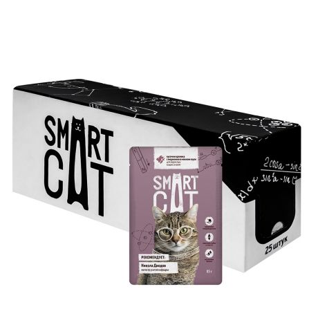 Smart Cat паучи Smart Cat паучи "Упаковка 25 шт" Паучи для взрослых кошек и котят кусочки кролика с морковью в нежном соусе (2,13 кг)