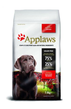 Applaws Корм Applaws беззерновой для собак крупных пород "Курица/Овощи: 75/25%" (7,5 кг)