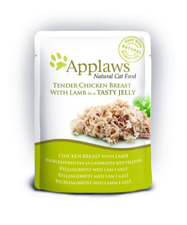 Applaws консервы Applaws консервы паучи для кошек "Кусочки курицы с ягненком в желе" (70 г)