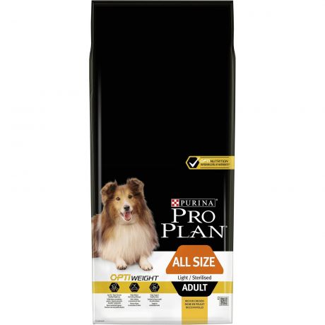 Purina Pro Plan Корм Purina Pro Plan для склонных к избыточному весу и/или стерилизованных взрослых собак всех пород, с высоким содержанием курицы (14 кг)