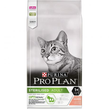 Purina Pro Plan Корм Purina Pro Plan для взрослых стерилизованных кошек и кастрированных котов, с высоким содержанием лосося (1,5 кг)