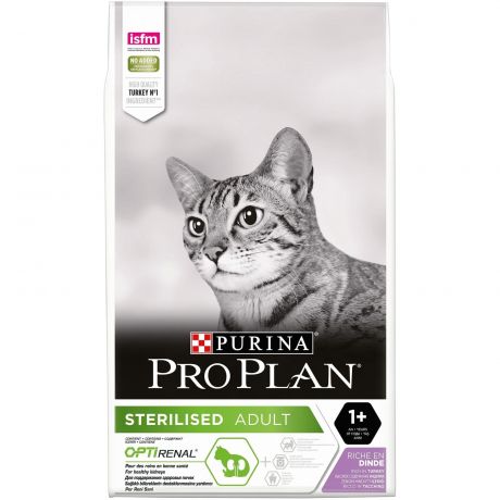 Purina Pro Plan Корм Purina Pro Plan для стерилизованных кошек и кастрированных котов, с высоким содержанием индейки (3 кг)