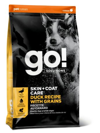 GO! Solutions Корм GO! Solutions для щенков и собак, со свежей уткой и овсянкой (5,44 кг)