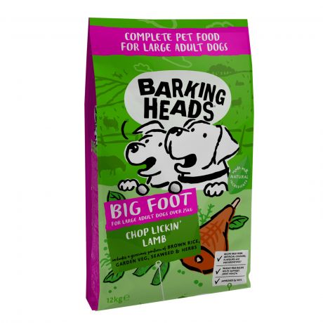Barking Heads Корм Barking Heads для собак крупных пород, с ягненком и рисом "Мечты о ягненке" (18 кг)
