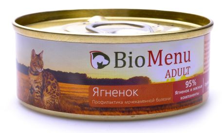 BioMenu BioMenu паштет для кошек с ягненком (100 г)