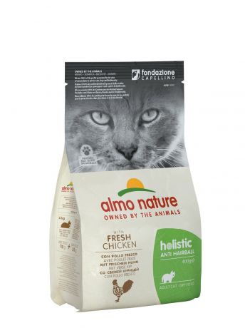 Almo Nature Корм Almo Nature для кошек: контроль вывода шерсти, с курицей и рисом (2 кг)