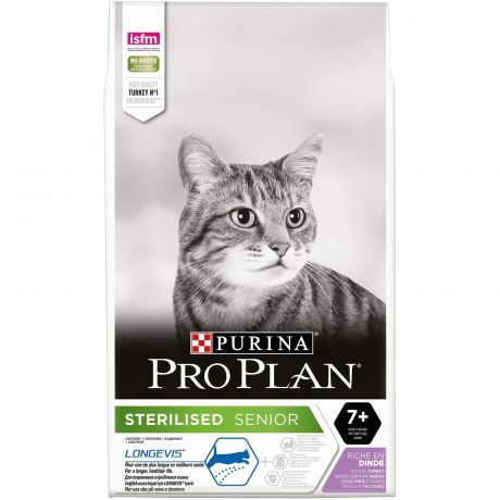 Purina Pro Plan Корм Purina Pro Plan для стерилизованных кошек старше 7 лет, с высоким содержанием индейки (10 кг)