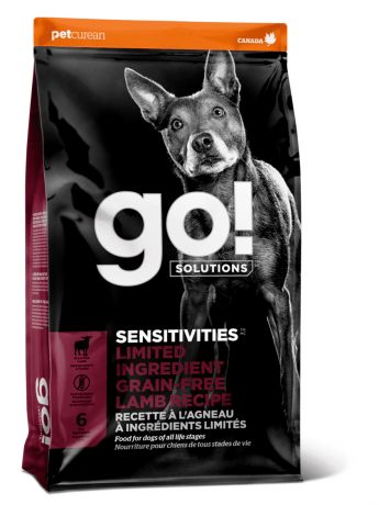 GO! Solutions Корм GO! Solutions беззерновой для щенков и собак, с ягненком для чувствительного пищеварения (9,98 кг)
