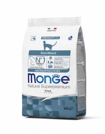 Monge Корм Monge сухой корм для стерилизованных кошек, с форелью (1,5 кг)
