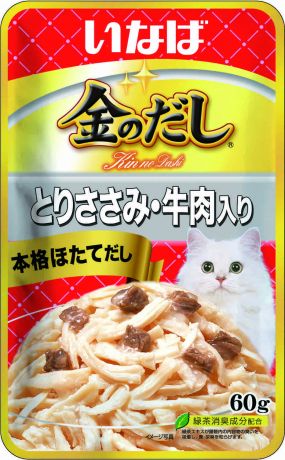 Inaba Inaba киннодаси паучи Куриное филе, говядина в желе для кошек (60 г)
