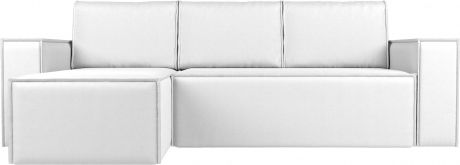Угловой диван «Куба» Белый, Экокожа, левый